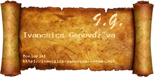 Ivancsics Genovéva névjegykártya